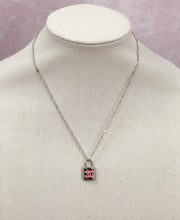 Load image into Gallery viewer, Sallie Silver and Pink Vintage Louis Vuitton Lock Necklace - Modern Vintage Creations
