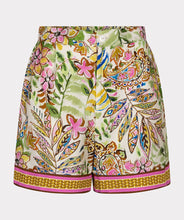 Load image into Gallery viewer, Colorful patterned shorts on a white background.
