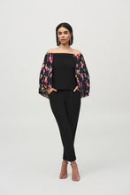 Load image into Gallery viewer, Solace Silky Knit Off the Shoulder Top with Pleated Georgette Cape - Joseph Ribkoff 244246
