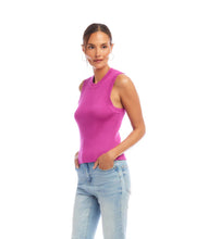 Load image into Gallery viewer, A versatile essential for every season, the Skylee Sleeveless Ribbed Sweater Tank by Karen Kane offers a chic, fitted silhouette with a ribbed knit texture. Designed for effortless layering or standalone wear, this lightweight sweater tank is perfect for casual and polished looks alike. Ideal for pairing with high-waisted jeans, skirts, or layering under blazers, this timeless sleeveless sweater tank is a must-have for effortless style.
