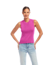Load image into Gallery viewer, A versatile essential for every season, the Skylee Sleeveless Ribbed Sweater Tank by Karen Kane offers a chic, fitted silhouette with a ribbed knit texture. Designed for effortless layering or standalone wear, this lightweight sweater tank is perfect for casual and polished looks alike. Ideal for pairing with high-waisted jeans, skirts, or layering under blazers, this timeless sleeveless sweater tank is a must-have for effortless style.
