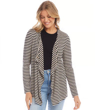 Load image into Gallery viewer, Experience versatility and sophistication with this cardigan. Its cascading design creates a stylish, flattering silhouette perfect for any event. Style it over a basic top to elevate your outfit.
