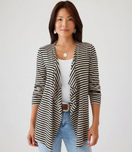 Load image into Gallery viewer, Experience versatility and sophistication with this cardigan. Its cascading design creates a stylish, flattering silhouette perfect for any event. Style it over a basic top to elevate your outfit.
