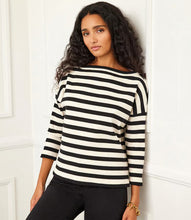 Load image into Gallery viewer, Seamlessly switch between seasons and outfits with this versatile ribbed boatneck top. It&#39;s comfortable and stretchy, perfect for pairing with your go-to jeans for a casual weekend vibe or with sleek trousers for a sophisticated work look.
