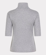 Load image into Gallery viewer, Grey turtleneck, short sleeve sweater against a white background.
