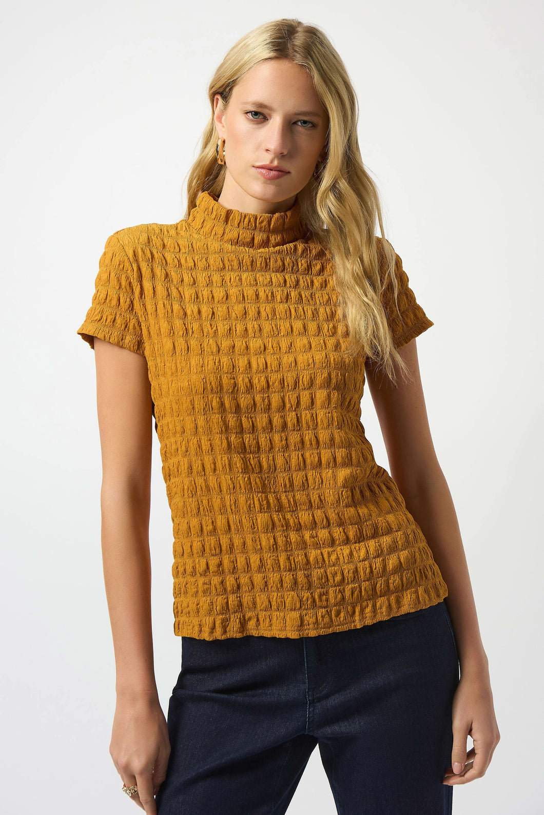 Tilly Textured Knit Fitted Top in Medallion - Joseph Ribkoff
