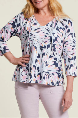 Elevate your seasonal wardrobe with our Blossom Three Quarter Sleeve Peasant Top. Featuring a classic round neck with a tie- up accent, this top exudes both style and comfort. The relaxed fit with three quarter raglan sleeves, ensures a comfortable feel and a soft and stretchy fit that you'll love to wear from dawn till dusk.