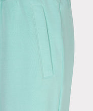 Load image into Gallery viewer, Mint green joggers on a light gray background.

