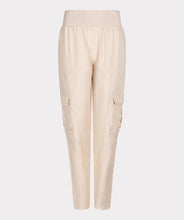 Load image into Gallery viewer, Experience ultimate comfort with our light sand colored cargo pants featuring an elastic waist band. The fabric is cool to the touch, ensuring a comfortable and stylish look. Dress up with wedges or heels or create a casual vibe with a pair of sneakers. You will absolutely love the feel of these Tana trousers.
