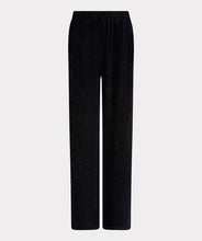 Load image into Gallery viewer, Black velours pants against a white background.
