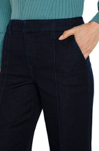 Load image into Gallery viewer, Enhance your wardrobe with the unique blend of sophistication and comfort that denim provides. These trousers are meticulously crafted, merging the classic elegance of your preferred trousers with the laid-back adaptability of denim. Pintuck detailing adds to the length of the leg, creating a flattering silhouette.
