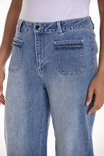 Load image into Gallery viewer, Waverly Woven Denim Pant in Blue with Chain Detailing- Frank Lyman 251507
