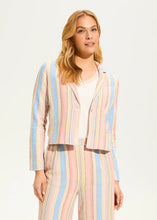 Load image into Gallery viewer, Yvette Yarn Dye Striped Crop Blazer, Aperol Stripe - FDJ French Dressing 1917864
