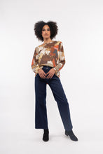 Load image into Gallery viewer, Look modern and stylish in this lovely abstract pattern top in a choice of two colors- Anthracite or Cream.  A soft knit fabrication creates a top that is comfortable to wear all day and night long and the pops of gorgeous colors are sure to give you compliments.
