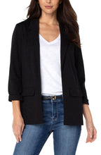 Load image into Gallery viewer, You cannot go wrong with this stylish Sena Boyfriend Blazer with Princes Seams! It is a staple piece that goes with absolutely everything in your closet! You can dress it up for a night out or for work.  You can throw it over a tee and pair of jeans for a more relaxed and casual fit. Pairs perfectly with our Black Kelsey Knit Trouser.
