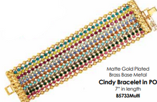 Load image into Gallery viewer, This chunky yet sleek multi strand bracelet is a real stand out! Can be dressed up or down, worn in a stack or on its own. 
