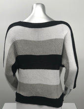 Load image into Gallery viewer, CARYL BLACK, WHITE, GRAY COLORBLOCK SWEATER - M MADE IN ITALY
