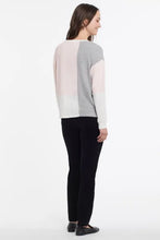 Load image into Gallery viewer, Color blocking continues to be all the fashion which makes this lovely lightweight sweater a must have.  The soft brushed knit, with the classic boat neck cut, relaxed fit, and slouchy drop-shoulder sleeves provides all-day comfort.
