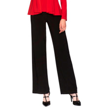 Load image into Gallery viewer, This incredible basic black pant is a wardrobe essential. Featuring an elastic waist, our Elenore provides ultra-comfort and stretch. The design is figure flattering with a clean cut while the draping of fabric provides a gorgeous hang which flatters every shape of woman. A pant designed by Frank Lyman, you can be assured the quality and design will last years.
