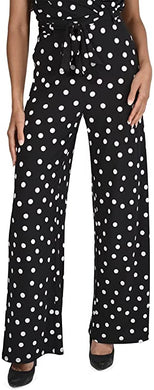 Create a fashionable look with our black and white polka dot pant designed by Frank Lyman.  A perfect pant for the summer season, just pair it with one of our white or black tops and you will be a fashionista ready to seize the day.  A perfect pant to travel with as it does not wrinkle!