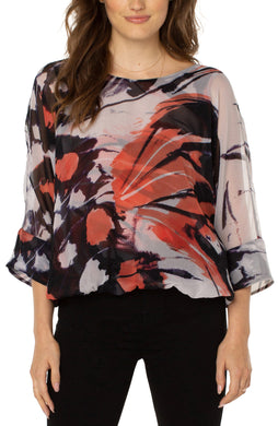 The butterfly is a symbol of new beginnings with rich glowing colors, bold butterfly wing patterns and new silhouettes. This gathered hem dolman top, with a gorgeous tie back is chic and elevated! Looks fabulous when worn with a black cami  or one of our Strap-It bras and pairs perfectly with denim or trousers!