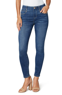 The Gia Glider Ankle Skinny by Liverpool has an amazing feel and comfort that will last throughout the day.  So easy to just pull on and go! The revolutionary fabric has beautiful stretch and top-notch recovery, preventing this gorgeous jean from becoming baggy.  A perfect piece to style any way you desire!