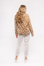 Load image into Gallery viewer, Animal print is so on trend and this darling sweater in beige giraffe print is very vogue! A beautiful piece to pair with so many of your favorite bottoms. You&#39;ll feel like safari fashionista when you put on this cozy warm sweater.  Color- Beige and white. Pull over.
