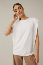 Load image into Gallery viewer, A top that goes with literally everything in your closet, our Wenda white drop sleeve is the perfect style to have on hand for all your needs. The Wenda is an elevated look, not quite a traditional short sleeve and not a tank but a perfect combination of the two. Simple, yet classic, the Wenda looks beautiful worn alone or under a jacket.  
