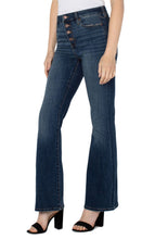 Load image into Gallery viewer, SEEN IN OPRAH QUARTERLY!   This fabulous hi-rise bootcut jean in our must-have Missoula wash features an exposed button fly.  Slim through the hips and thighs, this jean releases at the knee and leg opening to create the beautiful bootcut shape.
