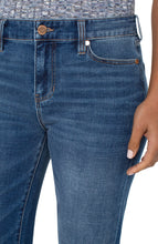 Load image into Gallery viewer, The Lucy bootcut jean is sleek and sophisticated!  This fabulous jean is slimming through the hips and thighs and releases at the knee and leg opening to create the beautiful bootcut shape. Add your favorite top, heeled sandals or boots and you&#39;re ready to conquer the day!  Color- Yuba; a rich blue. 32&#39;&#39; Inseam. Five-pocket styling details. Set-in waistband with belt loops.
