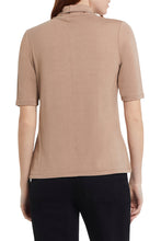 Load image into Gallery viewer, TESSA TAUPE MOCK NECK ELBOW SLEEVE TOP - TRIBAL 7542O-4636
