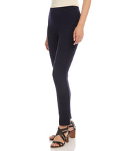 Load image into Gallery viewer, The versatile piper pant is designed for a clean, smooth fit with double stretch for exceptional comfort and shape-retention. This beautiful and popular pant can easily be dressed up or worn casually. You will definitely look polished and classic when you wear these gorgeous navy pant. Also available in petite and plus sizes.  Color- Navy. Full length. Pull on. Skinny ankle leg.
