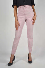 Load image into Gallery viewer, A jean that provides you a two in one look is so in style! One day you may just feel like wearing our Rachel jean by Frank Lyman in the pink color.  The next week you may feel like changing up the look and reversing the jean to wear with the fun print on the other side. 
