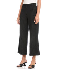 Load image into Gallery viewer, A wide-leg silhouette refreshes these pinstripe pants made from stretchy twill for ultimate comfort. It also features an easy pull-on waistband.
