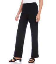 Load image into Gallery viewer, Cleanly styled pants in a sophisticated wide-leg cut are tailored from stretchy double face crepe for ultimate comfort. Pair these pants with a sparkly or satin top for a polished holiday look.  Color- Black. Length: Full length. Double face crepe. Elasticized waistband. Wide leg.
