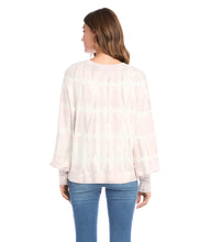 Load image into Gallery viewer, Update your athleisure wardrobe with this ultra-soft fleece knit top patterned in a cloudy tie-dye. It&#39;s detailed with billowy blouson sleeves.
