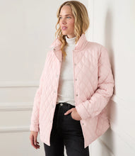 Load image into Gallery viewer, We adore our Quin Quilted Shirt Jacket in a soft pink color called rose.  Diamond quilting brings plush comfort and warmth to this polished jacket; a perfect jacket to transition into spring. You&#39;ll fall in love with this jacket at first sight!
