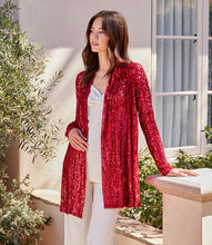 Load image into Gallery viewer, Be event ready with this light-catching sequin duster. Sparkle and sophistication provide evening allure to this jacket. Pair it with black slacks for a polished evening look.

