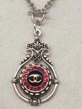 Load image into Gallery viewer, SACHA SILVER AND FUCHSIA PENDANT NECKLACE BY MODERN VINTAGE CREATIONS
