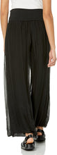 Load image into Gallery viewer, EVIE BLACK SILK PALAZZO PANT - M MADE IN ITALY

