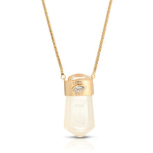 Load image into Gallery viewer, CHELSEA CLEAR QUARTZ AND GOLD THIRD EYE NECKLACE - JOY DRAVECKY
