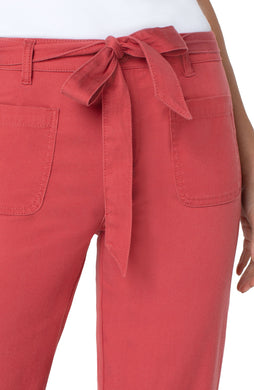 Our Ella pant by Liverpool is a style that is perfect for the warm, sunny days! A self-tie belt and a stunning rosebud pink hue is a winner on every level.  Not only is it fashionable but it also super comfortable and easy to wear in a cozy cotton dobby fabric.  Dress up with heels or wear casually with your favorite tennis shoe.  