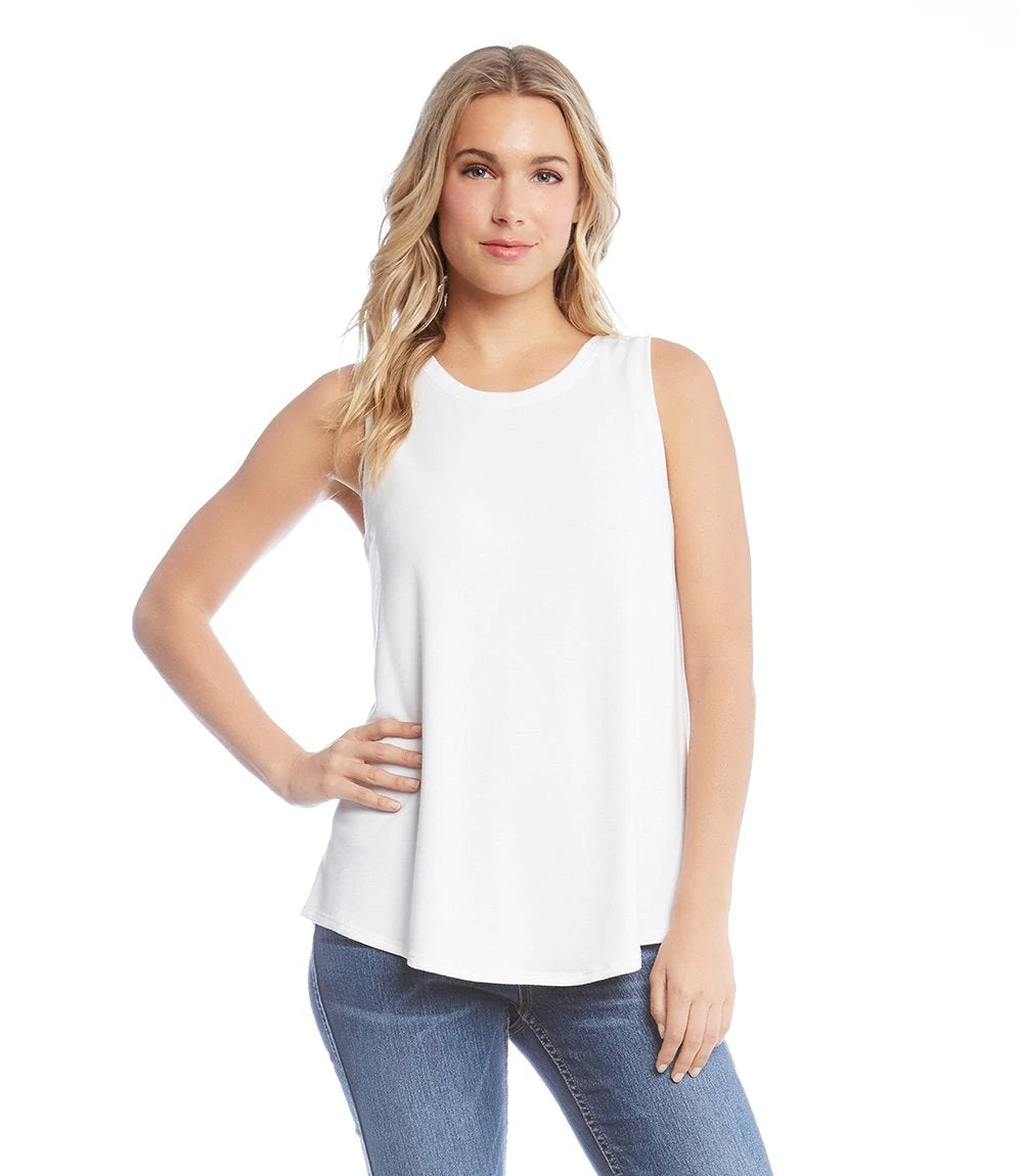 Every wardrobe requires a basic white tank to wear under jackets, other tops or just on its own.  Our Wren tank is cut from French terry for an extra soft and comfortable fit.